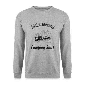 Wohnwagen Camper Camping - Unisex Pullover - Weißgrau meliert - Vorne - Alina (178cm) & Michal (187cm)