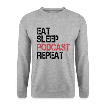 Food Sleep Podcast - Unisex Sweatshirt - salt & pepper - Front - Alina (178cm) & Michal (187cm)