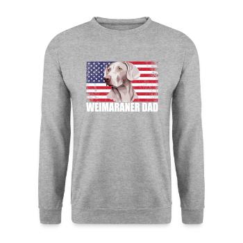 Weimaraner Dad American Flag, Weimaraner Dog - Unisex Sweatshirt - salt & pepper - Front - Alina (178cm) & Michal (187cm)