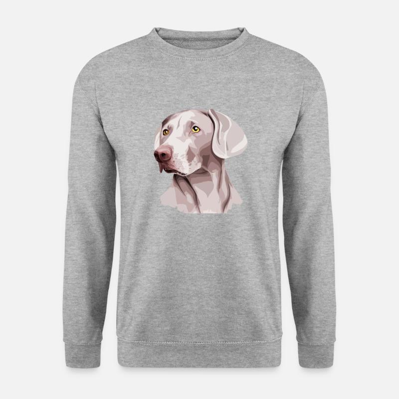 weimaraner dog - Unisex Pullover - Weißgrau meliert