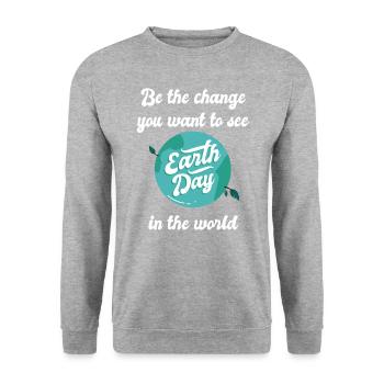 Be the change you want to see in the world - Unisex Pullover - Weißgrau meliert - Vorne - Alina (178cm) & Michal (187cm)