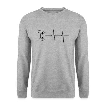 Gaming ECG Heartbeat Controller - Unisex Sweatshirt - salt & pepper - Front - Alina (178cm) & Michal (187cm)