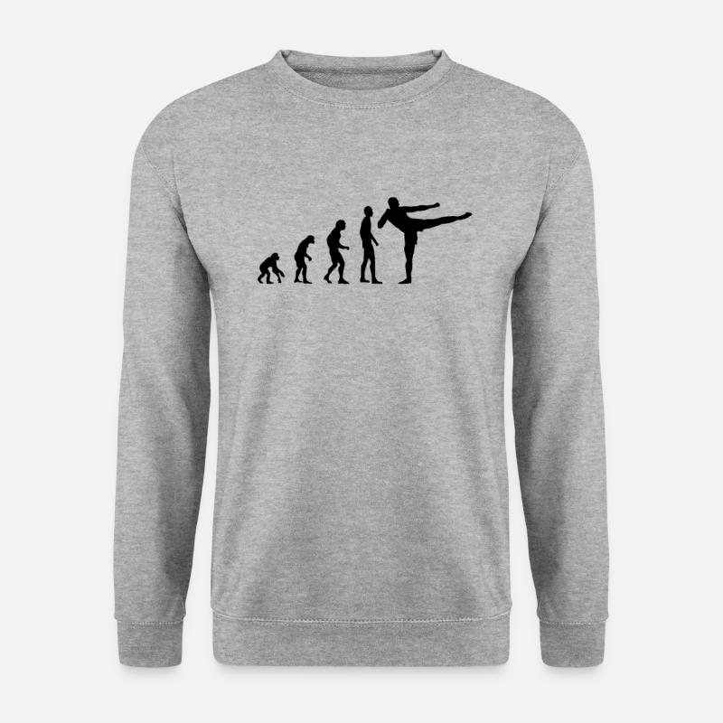Evolution Kickboxen, MMA, Kampfsport - Unisex Pullover - Weißgrau meliert