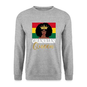 Fille ghanéenne, Ghana - Sweat-shirt Unisexe - gris chiné - Devant - Alina (178cm) & Michal (187cm)