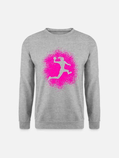 Handball Girl Handballerin Handball Spielerin - Unisex Pullover - Weißgrau meliert