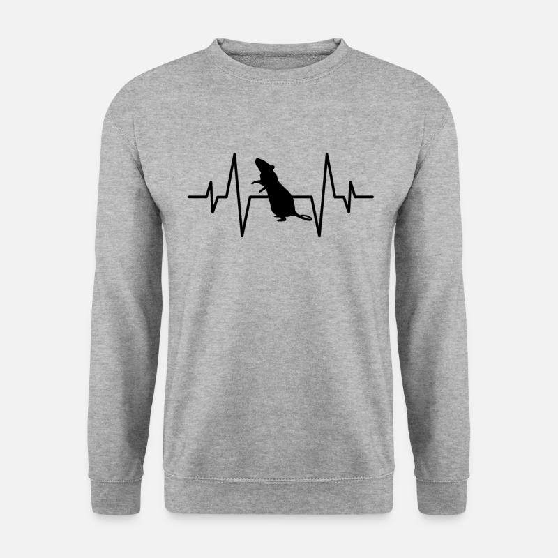 Maus Herzschlag - Unisex Pullover - Weißgrau meliert