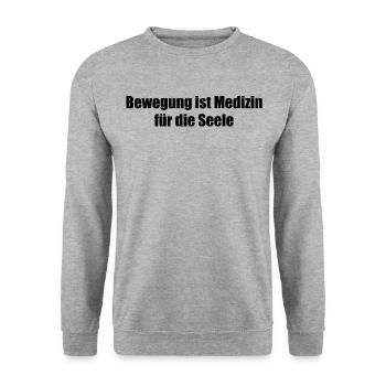 Pilates - Bewegung ist Medizin für die Seele - Unisex Pullover - Weißgrau meliert - Vorne - Alina (178cm) & Michal (187cm)