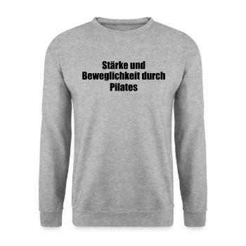 Pilates - Stärke und Beweglichkeit durch Pilates - Unisex Pullover - Weißgrau meliert - Vorne - Alina (178cm) & Michal (187cm)