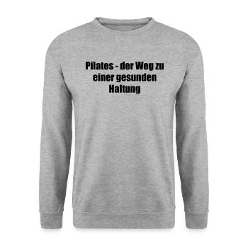 Pilates - Pilates - der Weg zu einer gesunden - Unisex Pullover - Weißgrau meliert - Vorne - Alina (178cm) & Michal (187cm)
