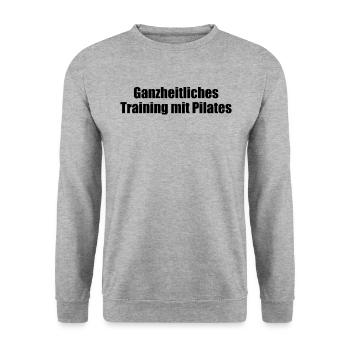 Pilates - Ganzheitliches Training mit Pilates - Unisex Pullover - Weißgrau meliert - Vorne - Alina (178cm) & Michal (187cm)