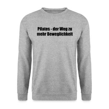 Pilates - Pilates - der Weg zu mehr Beweglichkeit - Unisex Pullover - Weißgrau meliert - Vorne - Alina (178cm) & Michal (187cm)