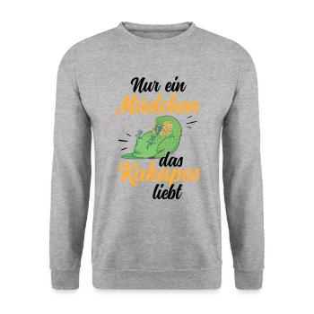 Kakapo nur ein Mädchen Papagei Kakapo - Unisex Pullover - Weißgrau meliert - Vorne - Alina (178cm) & Michal (187cm)