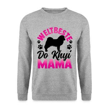 Best Do Khyi Mama Tibetmastiff Tibetan Great Dane - Sweat-shirt Unisexe - gris chiné - Devant - Alina (178cm) & Michal (187cm)