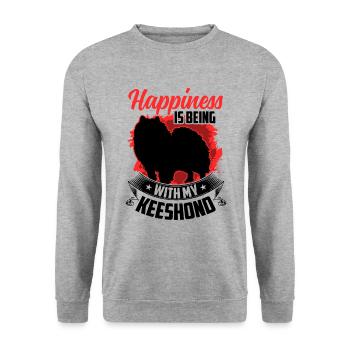 Wolfsspitz me rend heureux German Keeshond - Sweat-shirt Unisexe - gris chiné - Devant - Alina (178cm) & Michal (187cm)