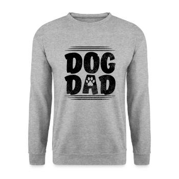 Hunde Papa - Unisex Pullover - Weißgrau meliert - Vorne - Alina (178cm) & Michal (187cm)