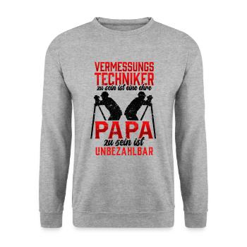 Vermessungstechniker ist eine Ehre Vermesser - Unisex Pullover - Weißgrau meliert - Vorne - Alina (178cm) & Michal (187cm)