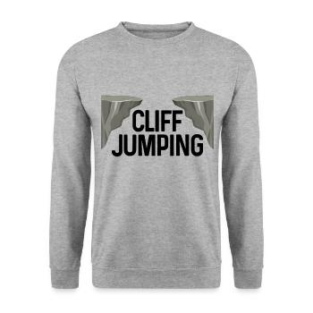 Retro Graphic Cliff Diver Cliff Diving Tombstoning - Unisex Sweatshirt - salt & pepper - Front - Alina (178cm) & Michal (187cm)