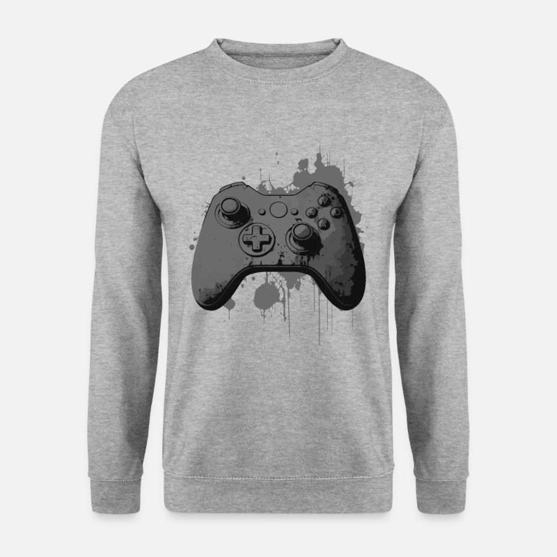 Cooler Gaming Controller für Gamer - Unisex Pullover - Weißgrau meliert