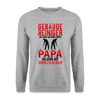 Gebäudereiniger sein ist eine Ehre Fensterputzer - Unisex Pullover - Weißgrau meliert - Vorne - Alina (178cm) & Michal (187cm)
