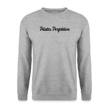 Pilates - Pilates Perfektion - Unisex Pullover - Weißgrau meliert - Vorne - Alina (178cm) & Michal (187cm)