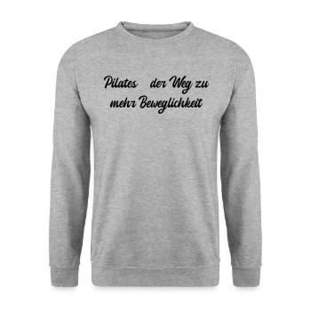 Pilates - Pilates - der Weg zu mehr Beweglichkeit - Unisex Pullover - Weißgrau meliert - Vorne - Alina (178cm) & Michal (187cm)