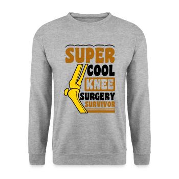 Super Cool Knee Surgery Survivor - Unisex Pullover - Weißgrau meliert - Vorne - Alina (178cm) & Michal (187cm)