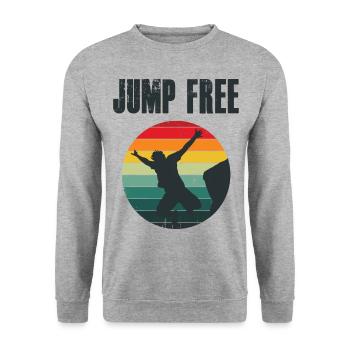 Retro Graphic Cliff Diver Cliff Diving Tombstoning - Unisex Sweatshirt - salt & pepper - Front - Alina (178cm) & Michal (187cm)