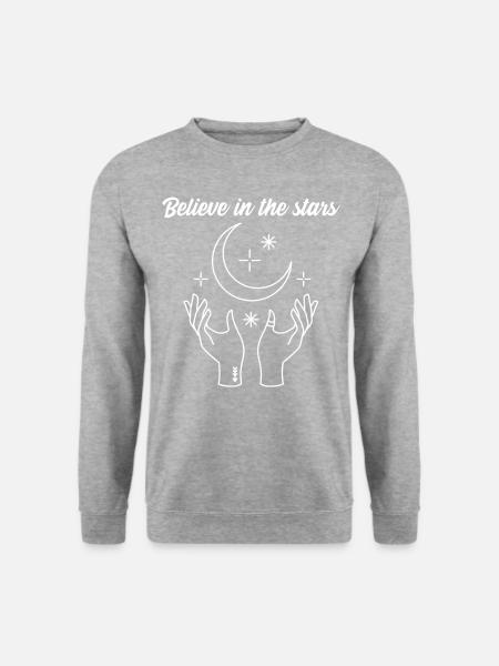 Believe in the stars - Astrology Horoscope - Unisex Pullover - Weißgrau meliert