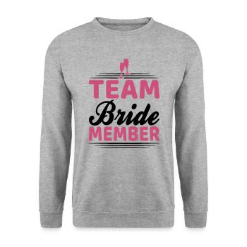 Membre de l’équipe mariée - Sweat-shirt Unisexe - gris chiné - Devant - Alina (178cm) & Michal (187cm)