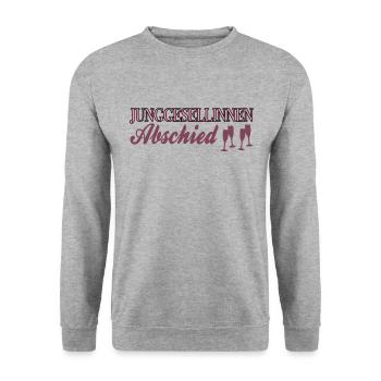 Junggesellinnenabschied - Unisex Pullover - Weißgrau meliert - Vorne - Alina (178cm) & Michal (187cm)
