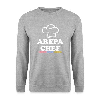 Arepas Chef, Arepa - Unisex Sweatshirt - salt & pepper - Front - Alina (178cm) & Michal (187cm)