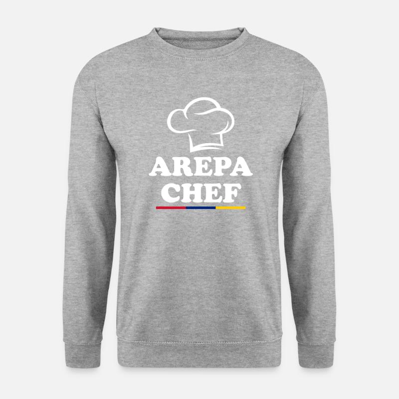 arepas chef, arepa - Unisex Pullover - Weißgrau meliert