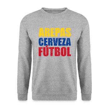 Arepas Cerveza Futbol, Venezuela, Colombia Arepas - Unisex Sweatshirt - salt & pepper - Front - Alina (178cm) & Michal (187cm)