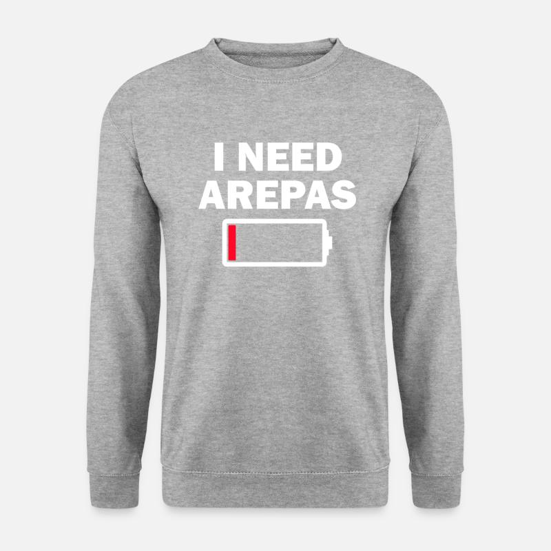 i need arepas - Unisex Pullover - Weißgrau meliert