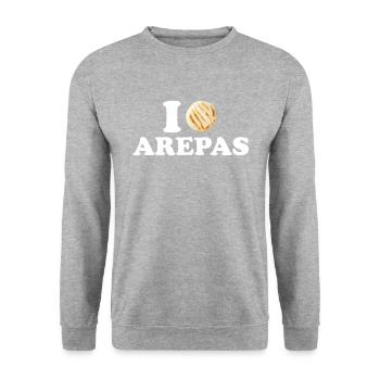J’adore les arepas, venezuela arepas - Sweat-shirt Unisexe - gris chiné - Devant - Alina (178cm) & Michal (187cm)