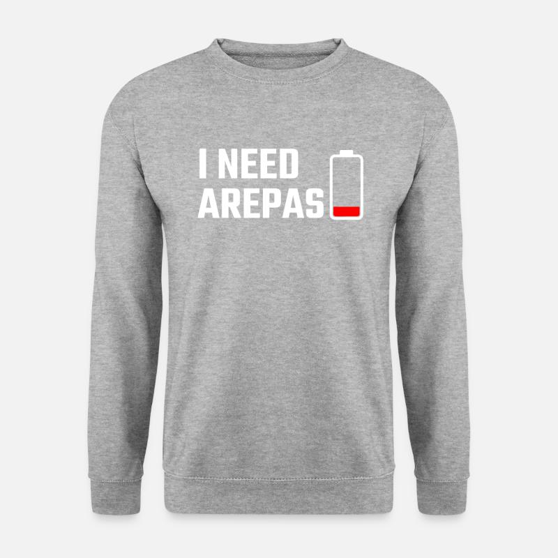 i need arepas - Unisex Pullover - Weißgrau meliert