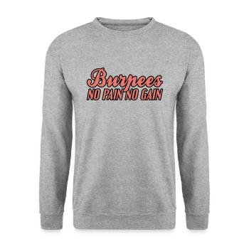 Burpees pas de douleur pas de gain - Sweat-shirt Unisexe - gris chiné - Devant - Alina (178cm) & Michal (187cm)
