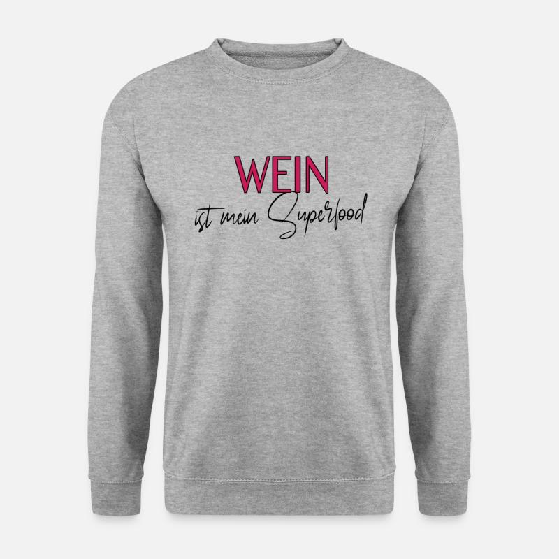 cooler Wein Spruch - Unisex Pullover - Weißgrau meliert