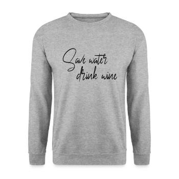 Dicton du vin - Sweat-shirt Unisexe - gris chiné - Devant - Alina (178cm) & Michal (187cm)