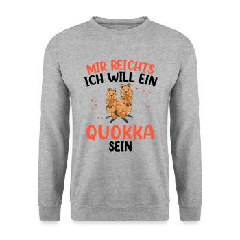 Will ein Quokka sein Australien Beuteltier - Unisex Pullover - Weißgrau meliert - Vorne - Alina (178cm) & Michal (187cm)