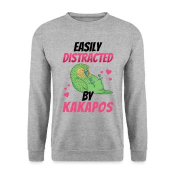 Kakapo distracts flightless parrot Kakapo - Unisex Sweatshirt - salt & pepper - Front - Alina (178cm) & Michal (187cm)