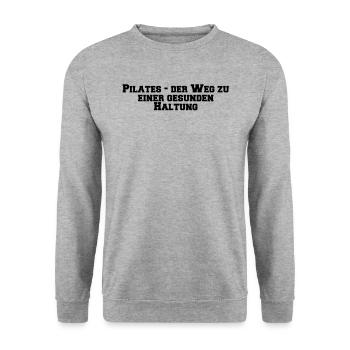 Pilates - Pilates - der Weg zu einer gesunden - Unisex Pullover - Weißgrau meliert - Vorne - Alina (178cm) & Michal (187cm)