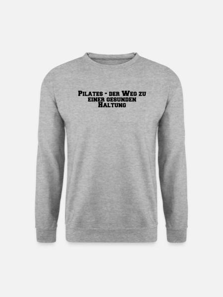 Pilates - Pilates - der Weg zu einer gesunden - Unisex Pullover - Weißgrau meliert
