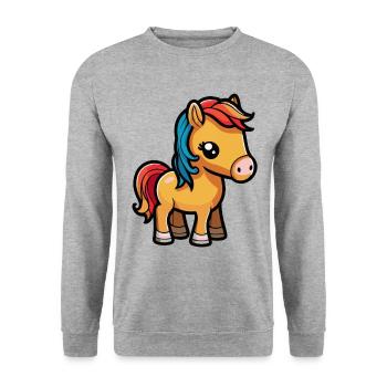 Cute horse for school beginners and kindergarten children - Unisex Sweatshirt - salt & pepper - Front - Alina (178cm) & Michal (187cm)