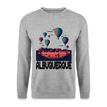 Albuquerque Ballon New Mexico Heißluftballon - Unisex Pullover - Weißgrau meliert - Vorne - Alina (178cm) & Michal (187cm)