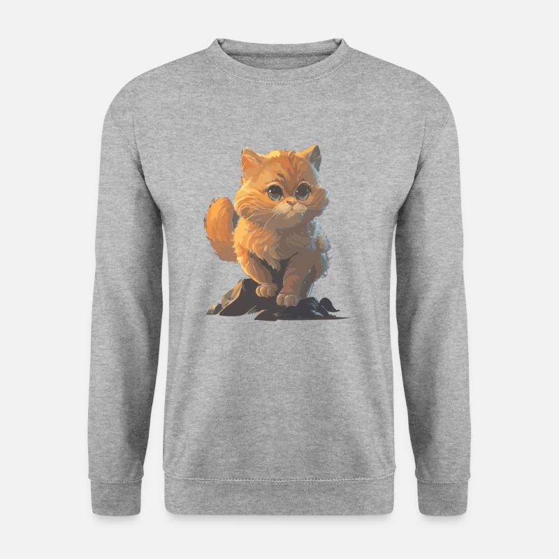 Dessin de chat mignon - Sweat-shirt Unisexe - gris chiné