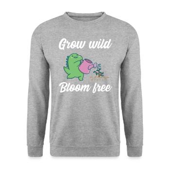 Grow wild bloom free - Unisex Sweatshirt - salt & pepper - Front - Alina (178cm) & Michal (187cm)