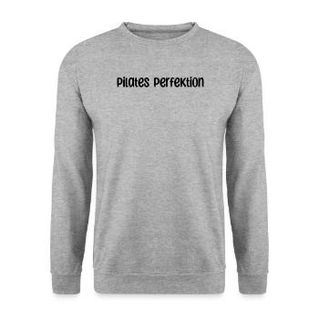 Pilates - Pilates Perfektion - Unisex Pullover - Weißgrau meliert - Vorne - Alina (178cm) & Michal (187cm)