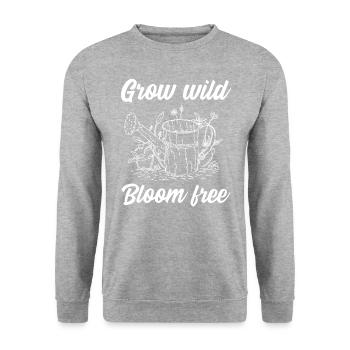 Grow wild bloom free - Unisex Sweatshirt - salt & pepper - Front - Alina (178cm) & Michal (187cm)