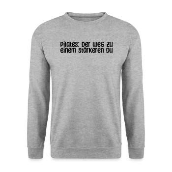 Pilates - Pilates: Der Weg zu einem stärkeren Du - Unisex Pullover - Weißgrau meliert - Vorne - Alina (178cm) & Michal (187cm)